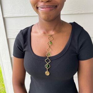 Brass necklaces with beads